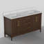 Meuble-lavabo autoportant 60 po avec lavabo blanc Carrara 60 po, texture cannelée, entièrement assemblé-458312702