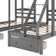 Megan Full Over Twin & Twin Bunk Bed,triple Bunk Bed With Drawers, Gray