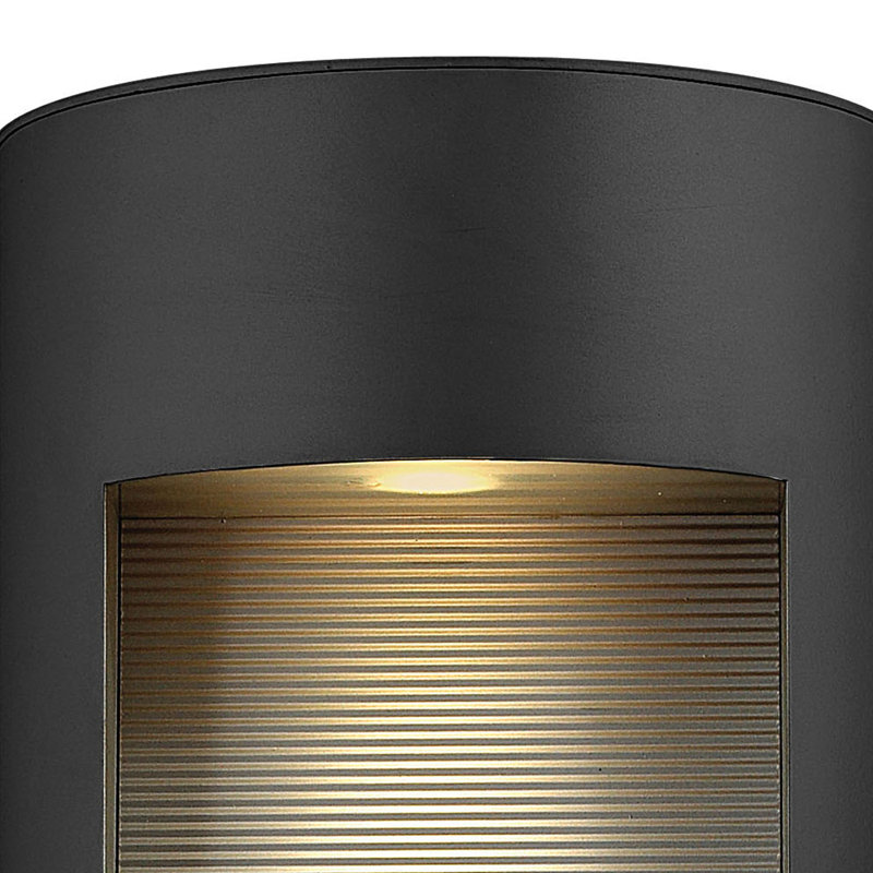 Luna 2-Light Outdoor Flush Mount, 16" H x 6" W x 3.5" D, LED, Satin Black