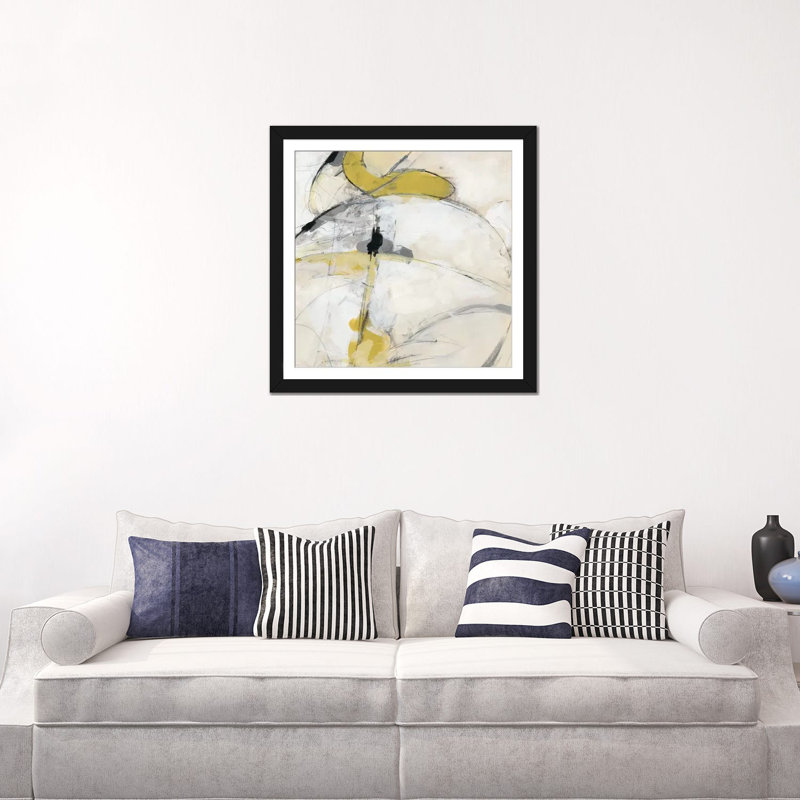 « trajectory i », impression sur toile, Papier d'art encadré noir, H 24 po x l 24 po x P 1 po, Blanc
