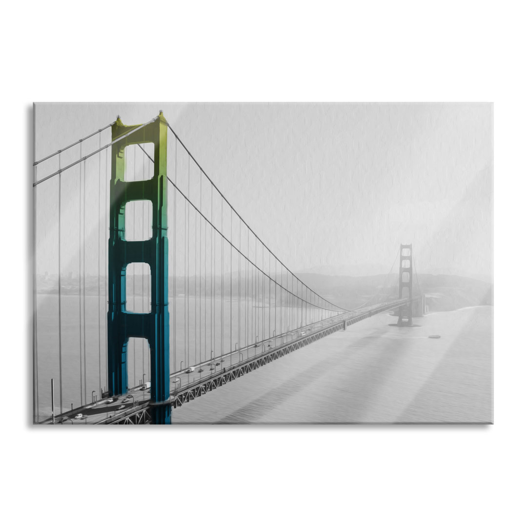 Glasbild | Wandbild Auf Echtglas | Golden Gate Bridge Regenbogen LF5155