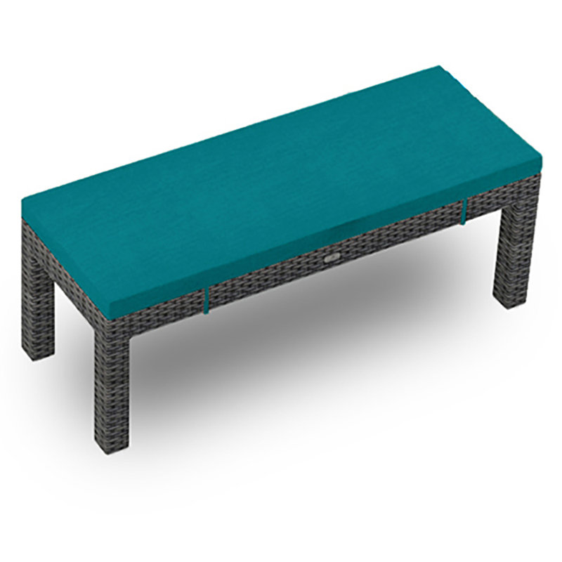 District Outdoor Dining Bench, Canvas Charcoal Sunbrella® Canvas