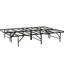 Lit en métal robuste pour la chambre à coucher - Sommier pleine grandeur, structure noire durable