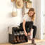 Banc de rangement pour chaussures 1 pièce avec coussin, organisateur de chaussures solide pour le vestibule, le salon (L 15 po x l 11 po x H 16 po), noir-609602451-609602450