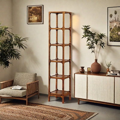 Chinese style solid wood multi-layer bookcase