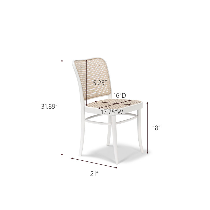 Chaise d’appoint en bois massif Delozier, Blanc