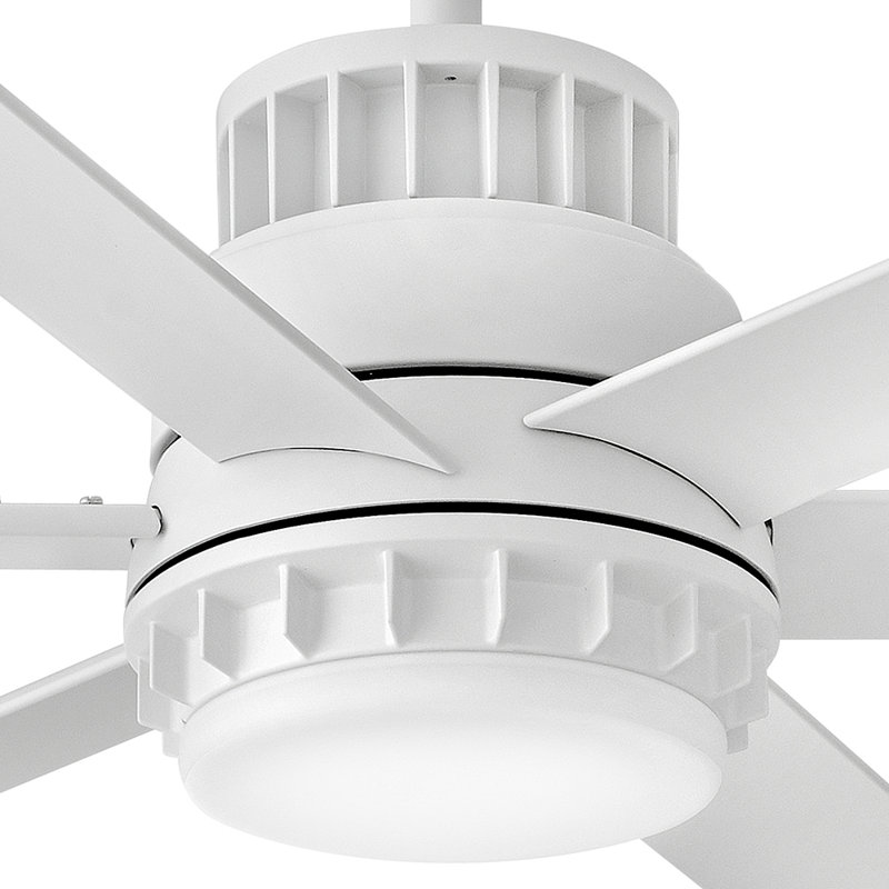Draftsman 60-in Indoor/Outdoor Smart Ceiling Fan with Integrated LED + Remote, Matte White