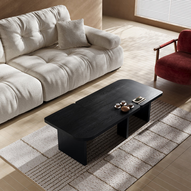 Table basse 54 po en MDF moderne et minimaliste épais, table basse combinée pour le salon, le bureau, le coin-détente