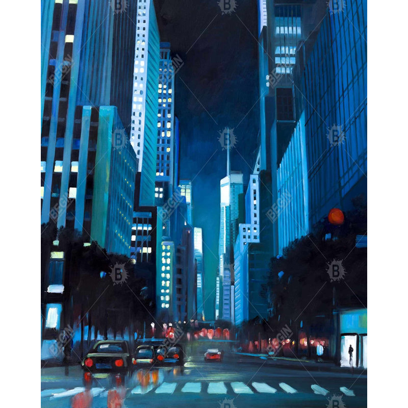 «Evening In Manhattan, New-york» sur toile