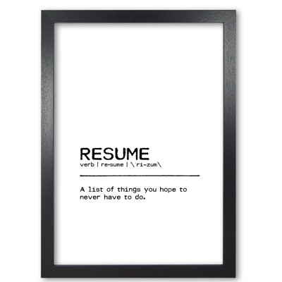 Resume List - Print