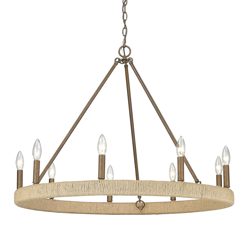 Zeno 9-Light Dimmable Steel Round Chandelier 