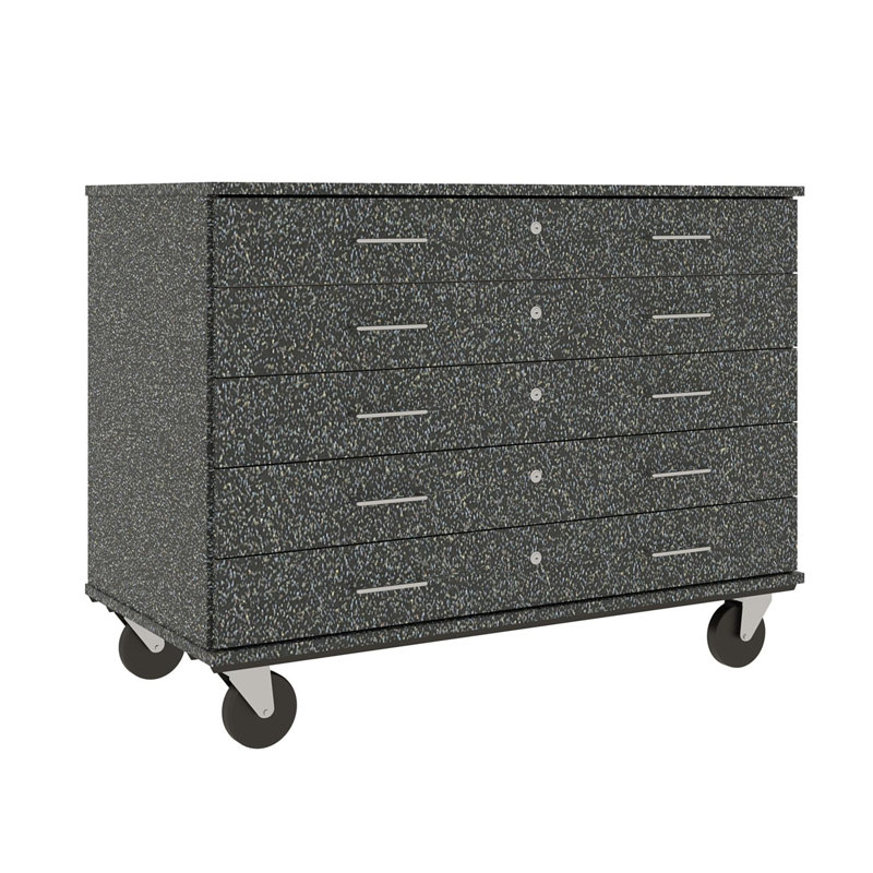 Armoire mobile à 5 compartiments avec roulettes, H 36 po x l 48 po x P 24 po, Graphite nebula