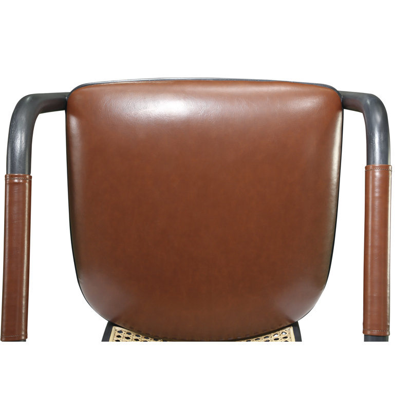 Jonsi 18.74'' H Genuine Leather Upholstered Armchair