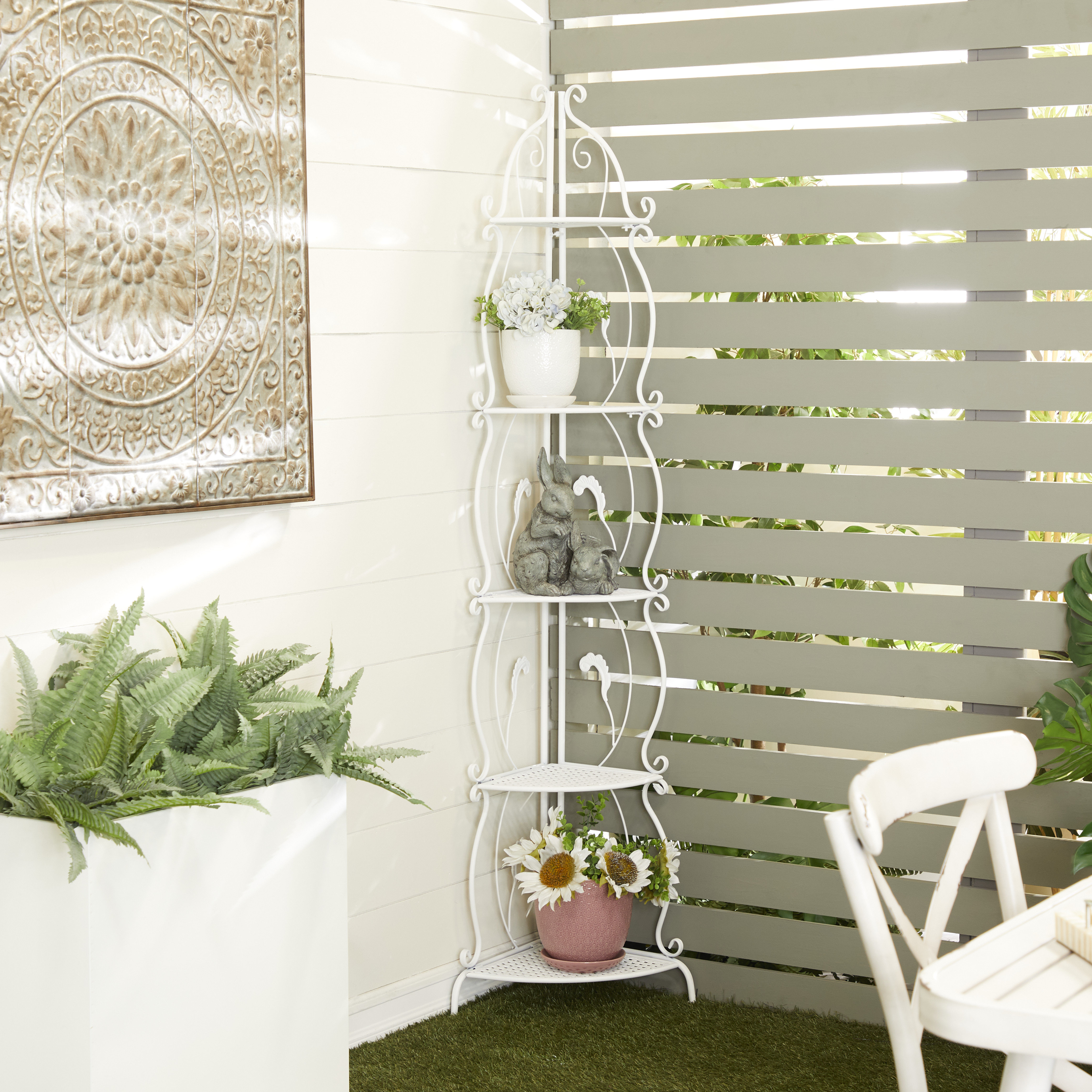 Winston Porter Chaires Metal Indoor Outdoor Tall Folding 5 Shelves ...