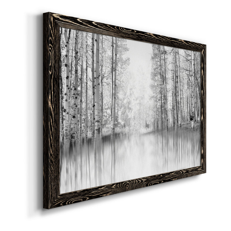 Aspen Reflection - Peinture sur toile encadrée, Toile avec cadre noir, H 31 po x l 44 po x P 1 po