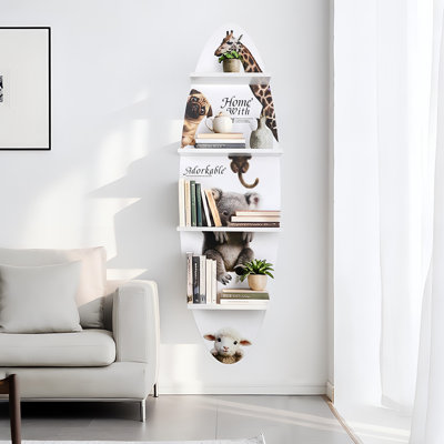 52''H Surfboard Wall Shelf with Printed Surface