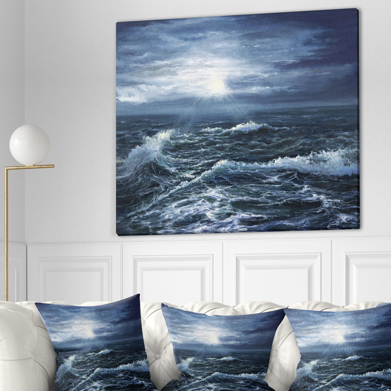 Nautique «Ocean Waves in Dark Sky», reproduction sur toile tendue, H 30 po x l 40 po x P 1,5 po