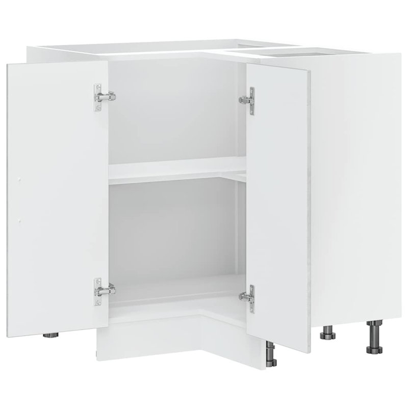 Latitude Run Kitchen Corner Base Cabinet Porto Concrete Grey Engineered Wood