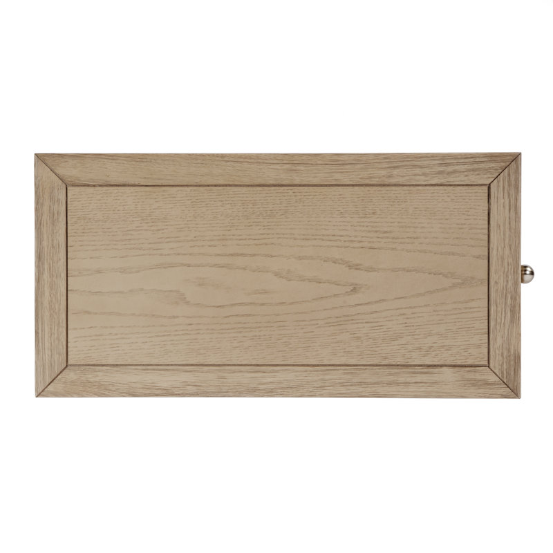 Nora 12 in. W Wood 1 Door End Table with Pull-Out Tray, Light Oak