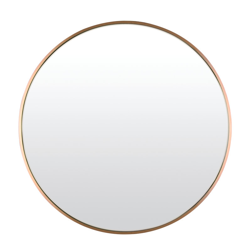 Chasteen Metal Flat Wall Mirror, 33" x 33", Black