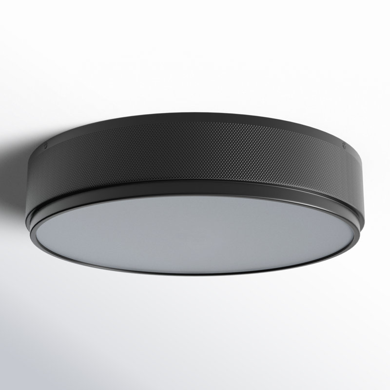 Amos LED Flush Mount, Black, 2.8" H x 13" W x 13" D