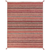Steffes Striped Hand Knotted Cotton Rust Area Rug