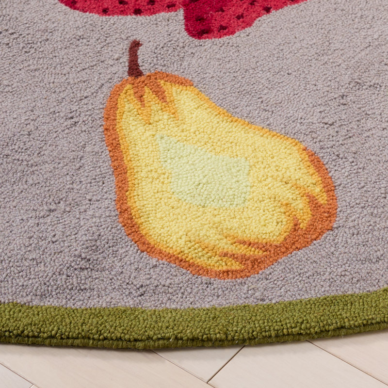 Demitro Hand Hooked Wool Rug, Round 5'6"