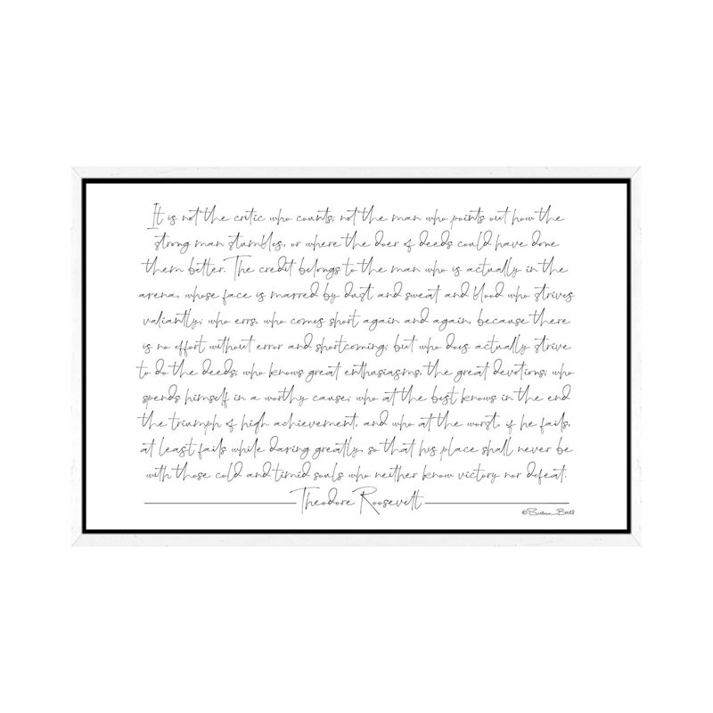 Daring Greatly by Susan Ball - Print on Canvas, 66.04 cm H x 45.72 cm W, White Framed