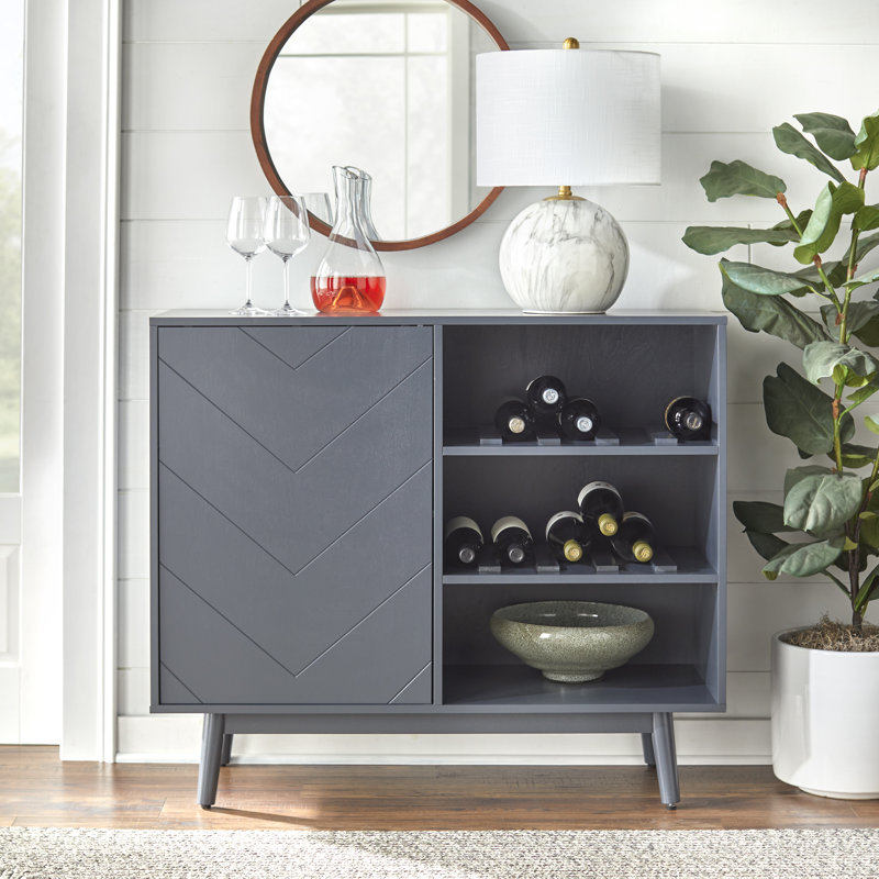 Antoniette 42.25'' Bar Cabinet, Charcoal Gray