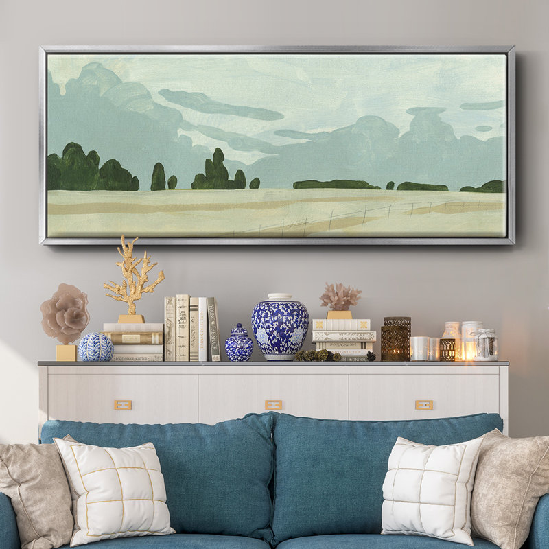 Farmland Study I- Framed Canvas, 20" H x 50" W