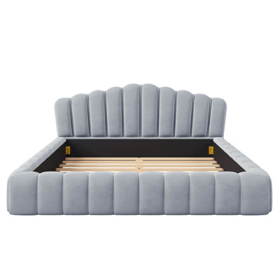 Queen Size Upholstered Tufted Bed With Headboard