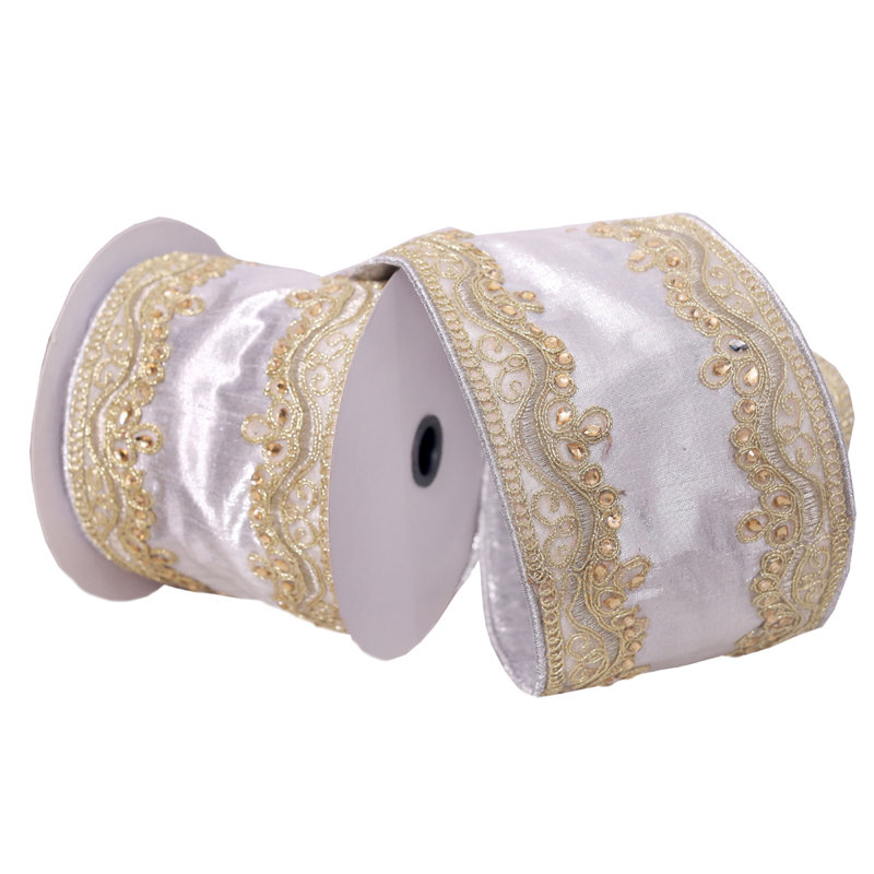 Embroidery Ribbon, Silver