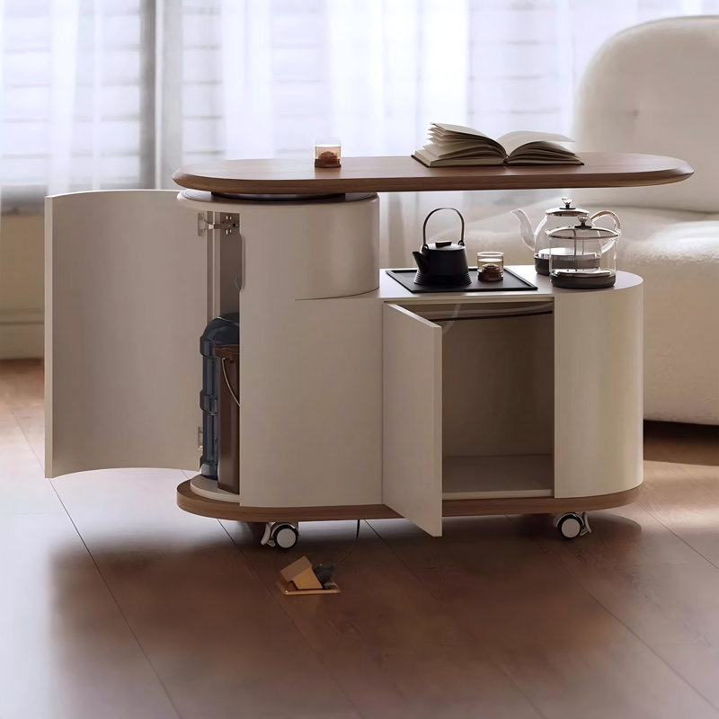 Table basse et roulettes Mid-Century