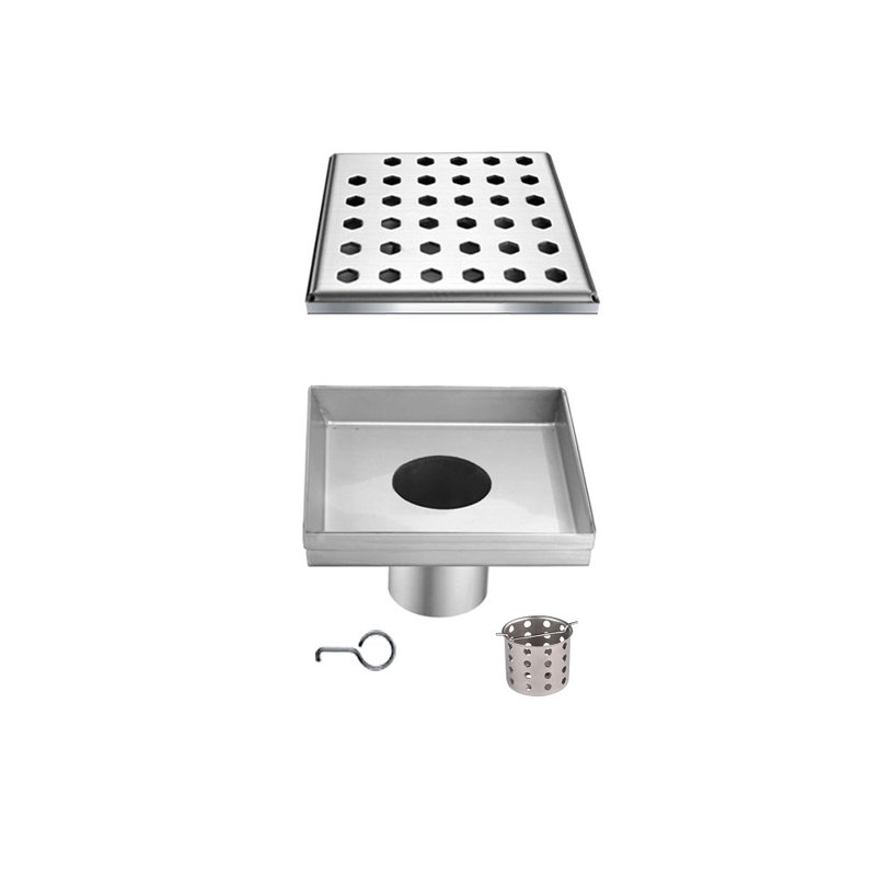 Thames River Series Stainless Steel Square Linear Floor Shower Drain