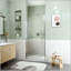 Porte de douche circulaire semi-sans cadre avec verre trempé de 6 mm, fermeture magnétique et conception sans fuite