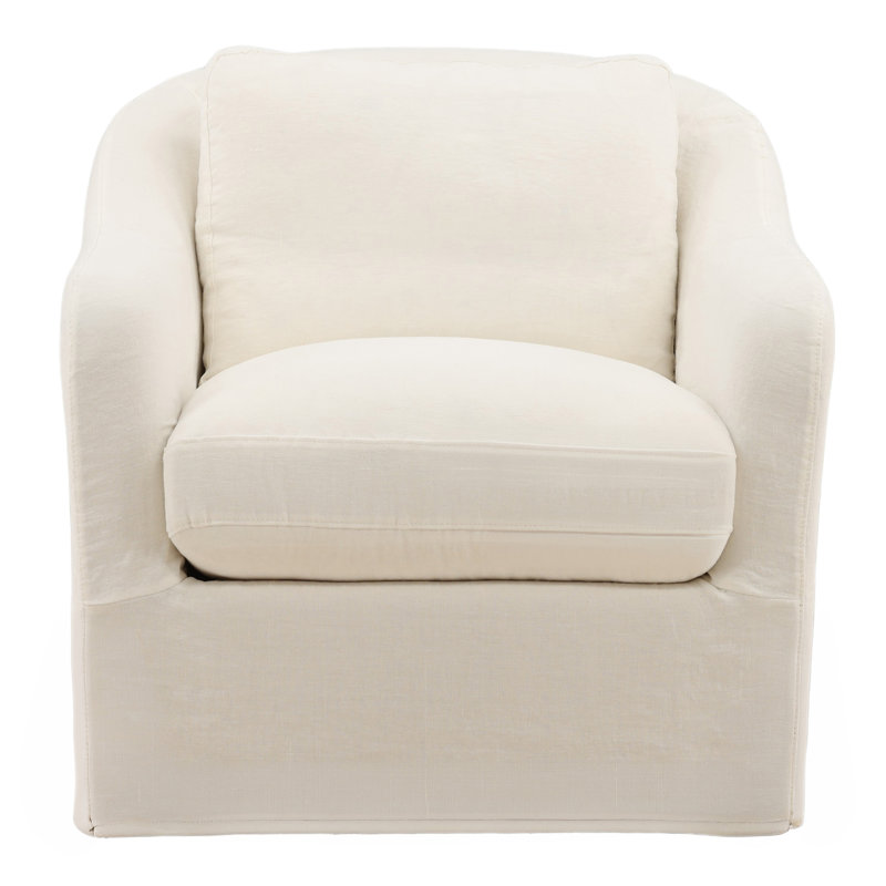Ama Swivel Chair Olive, White Fabric