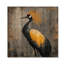 Grue grise et jaune oiseau II - décoration murale en bois d'oiseau - sur bois de pin naturel-1076946475