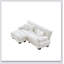 Luxueux canapé en chenille pour le salon avec plusieurs coussins et repose-pieds convertible, pour plus de confort et de style.-94755408