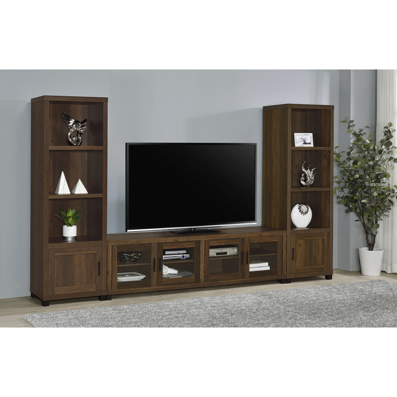 Michelson Unfinished Entertainment Center for TVs up to 85", Dark Pine