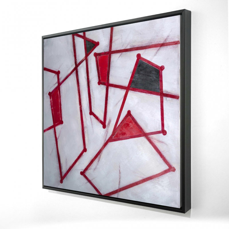 Red Outlines Shapes Print On Canvas