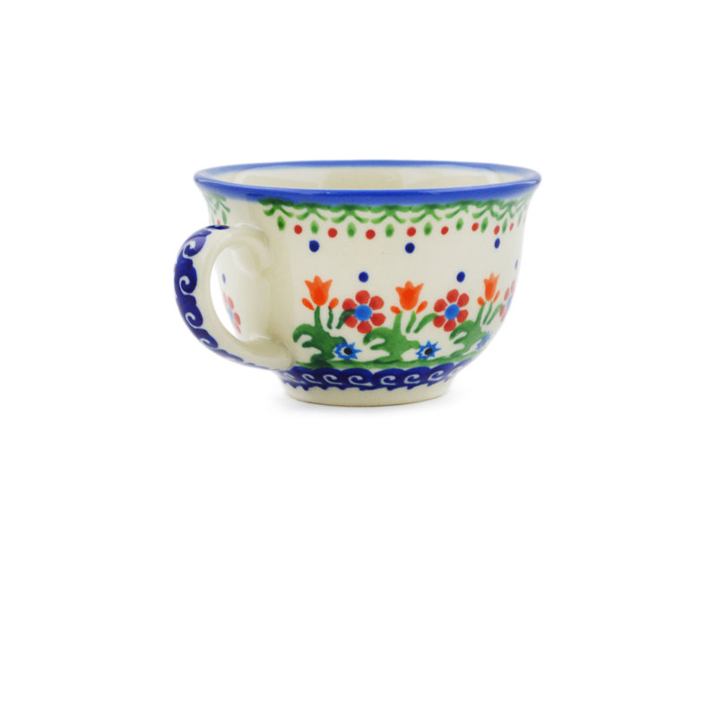 Tasse à thé et soucoupe à polir les tulipes et les diamants, 1, 7 oz., Fleurs printanières