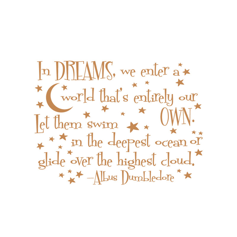 Adhésif décoratif «In Dreams We Entrée A World», Brun pâle