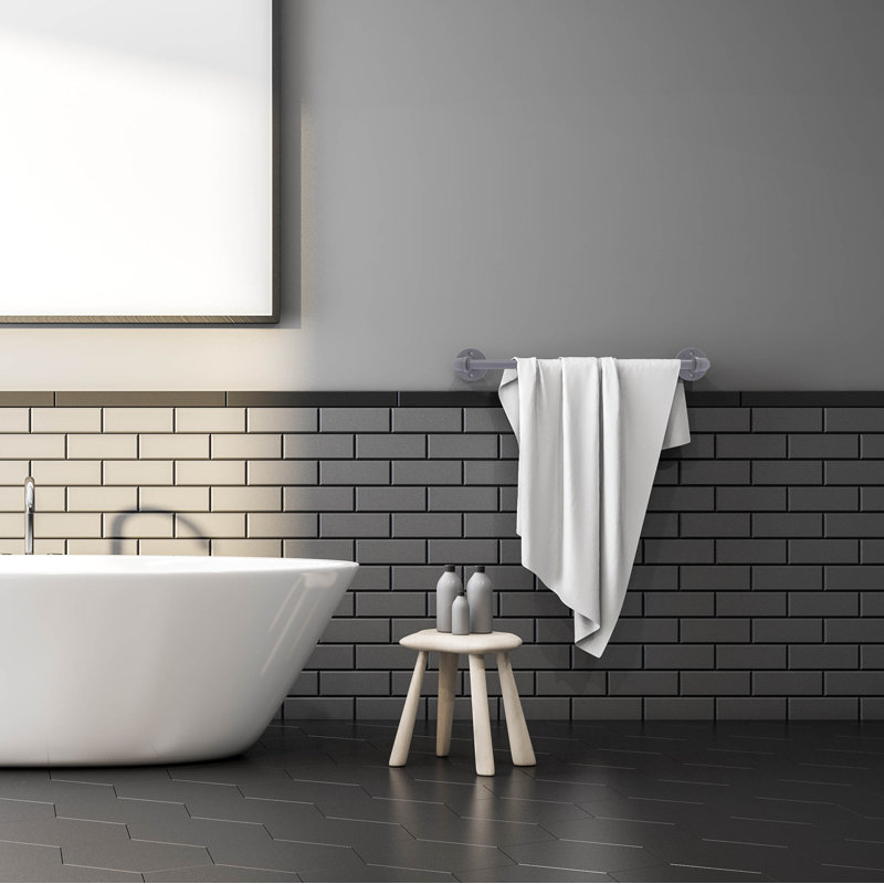 Barre à serviettes murale 18" Bayer, Gris mat