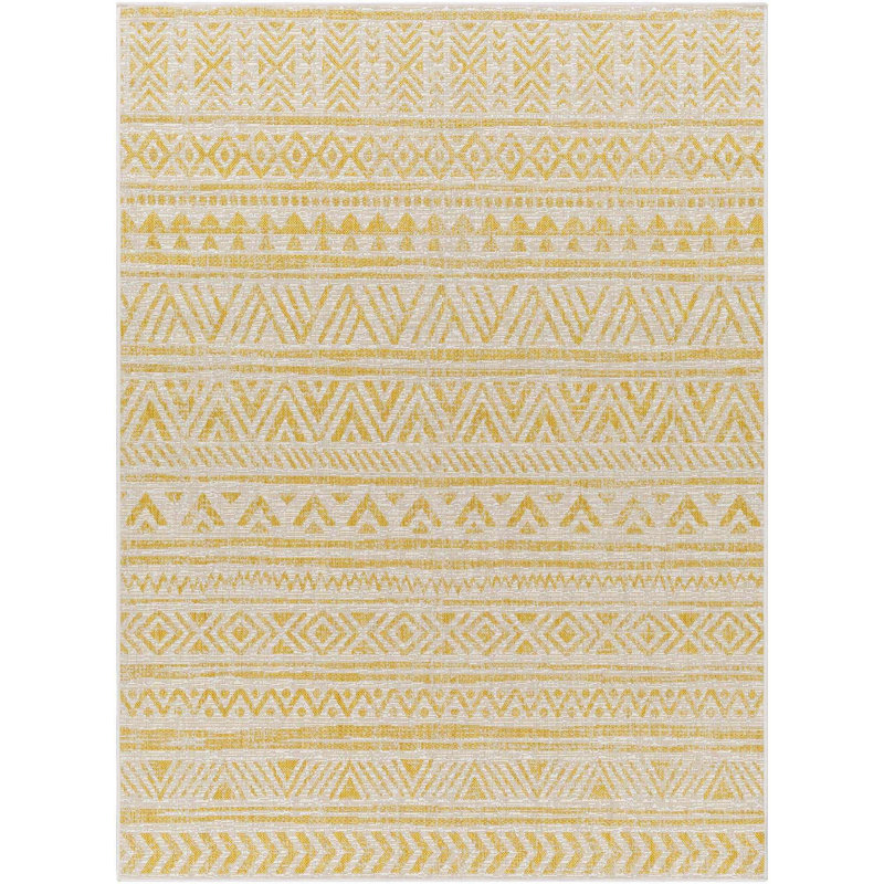 Granby Scout Moroccan Yellow Indoor/Outdoor Area Rug, Round 6'7"