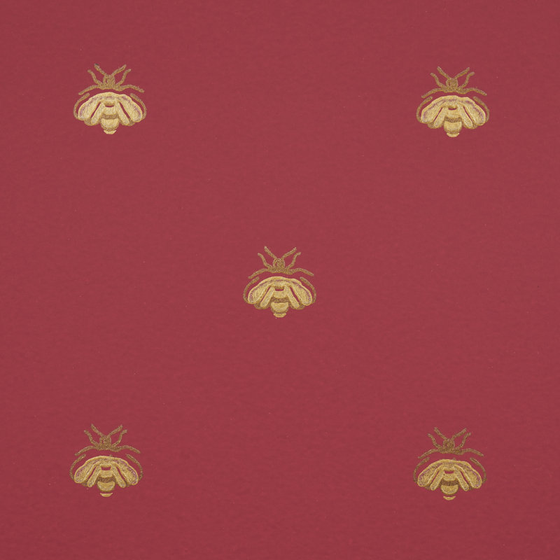 Hubert's Bees Wallpaper, Rouge/Gold