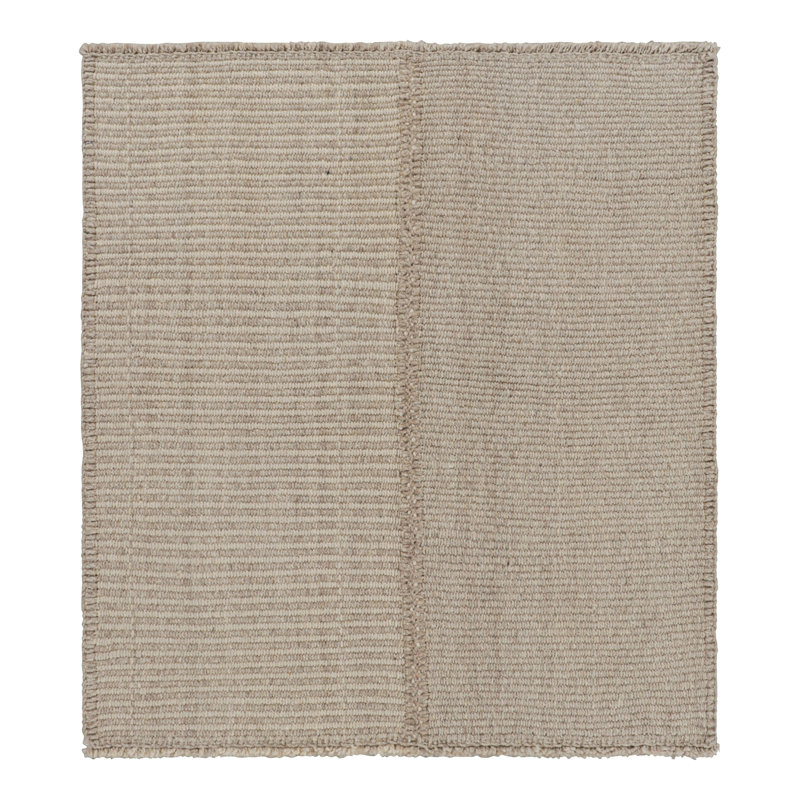 Rug & Kilim’S Contemporary Square Kilim With Textural Beige-Brown Stripes