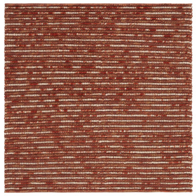 Ferrera Striped Handmade Flatweave Rust Area Rug