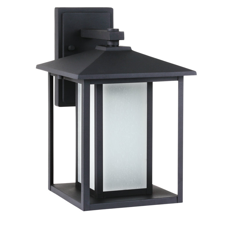Hunnington One Light Outdoor Wall Lantern from Generation Lighting , Black, 14" H x 9" W x 10.5" D, 100W