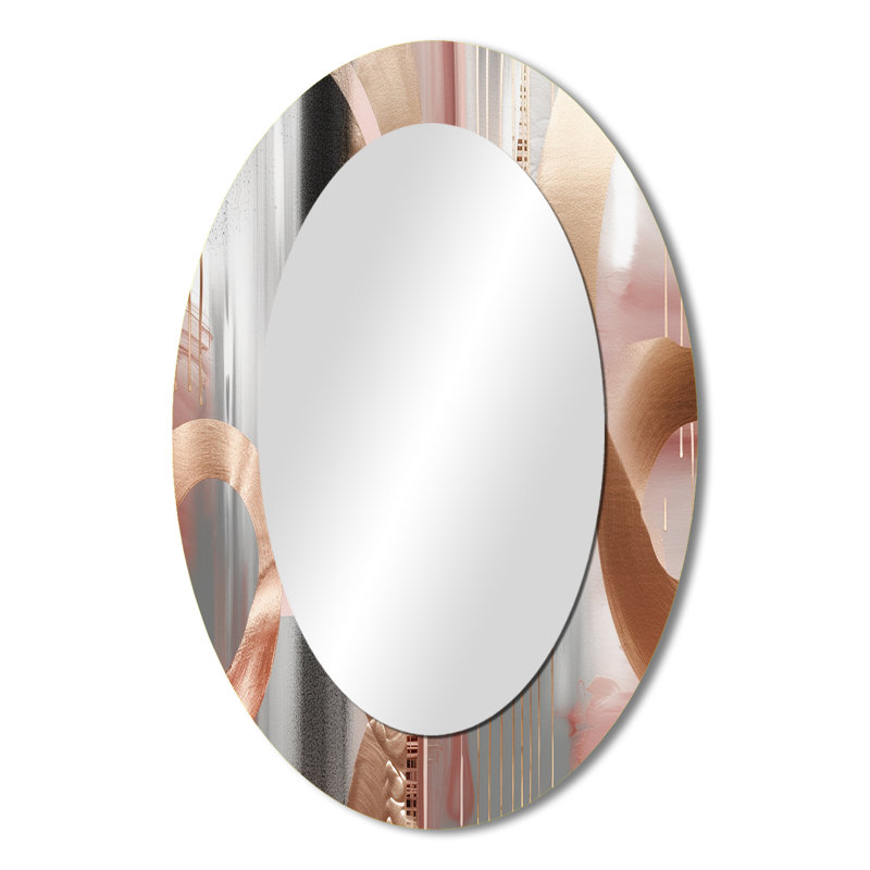 Décoration de miroir rose ovale rose, 36 po x 24 po