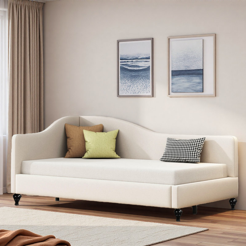 L-shaped Daybed With Solid Wood Legs, Twin